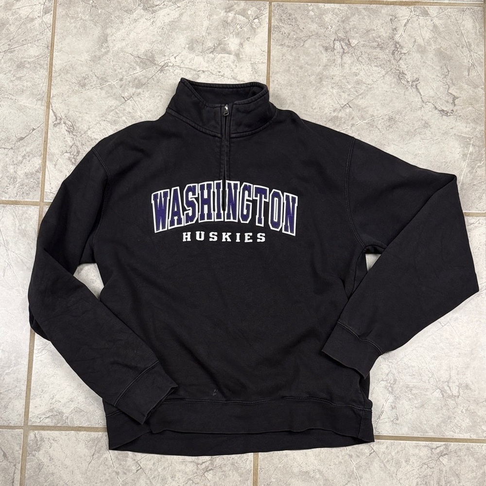 Gear For Sports Black Washington Huskies Zip Up Sweater - Picture 4 of 4